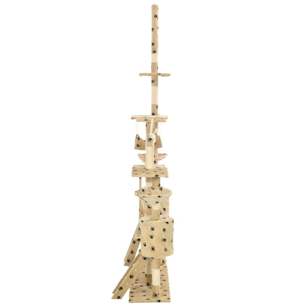 Vidaxl Rascador Para Gatos Con Poste De Sisal 230-250 Cm Huellas Beige_3