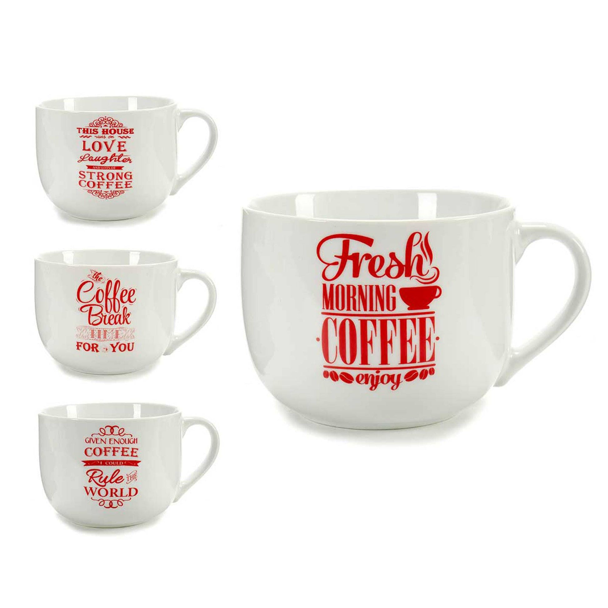 Tazon Asa Coffee Rojo 4 Mod Surtido Colección Vessia