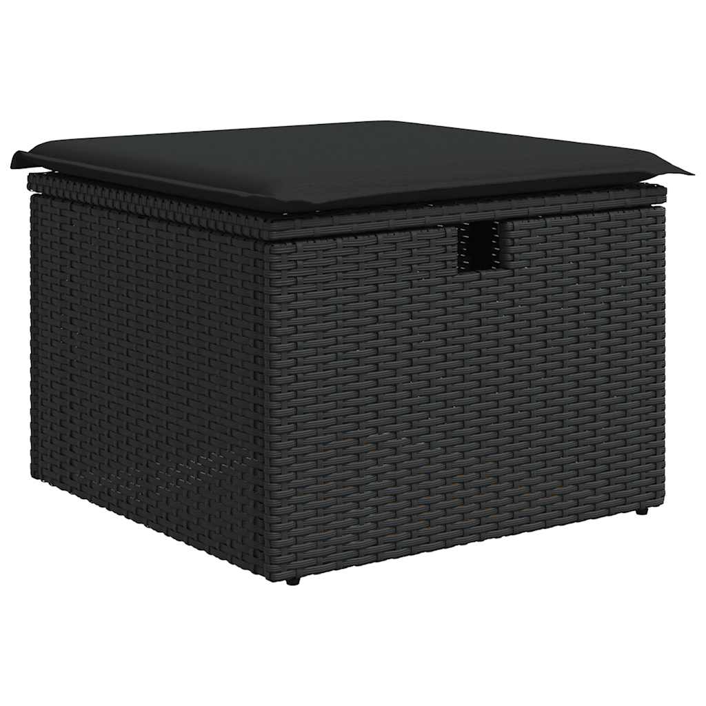 Set De Sofás De Jardín 7 Pzas Con Cojines Ratán Sintético Negro / Vetonek_4