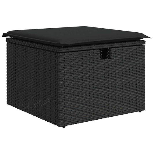 Set De Muebles De Jardín 5 Pzas Y Cojines Ratán Sintético Negro / Vetonek_0