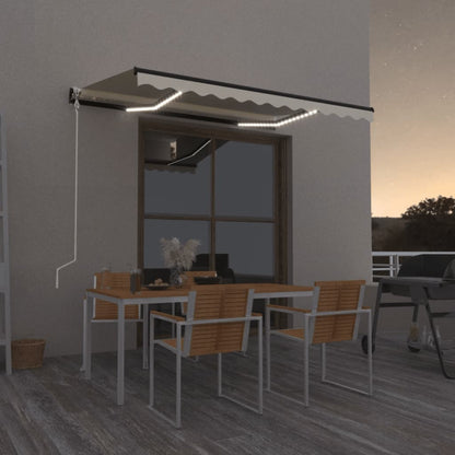 Toldo Automático Con Led Sensor De Viento Crema 400x300 Cm_1