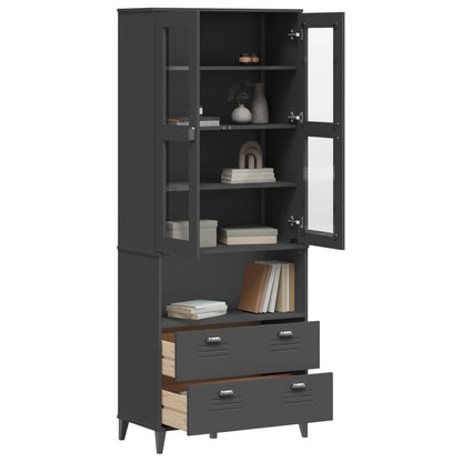 Aparador Alto Viken Madera De Pino Gris Antracita 80x40x200 Cm / Vetonek_0