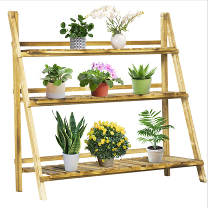 Outsunny Soporte Para Plantas De Madera De 3 Niveles_0