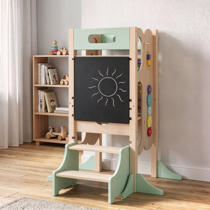 Banco Infantil Aiyaplay Painel Multicamadas, Madeira De Pinho Verde_3
