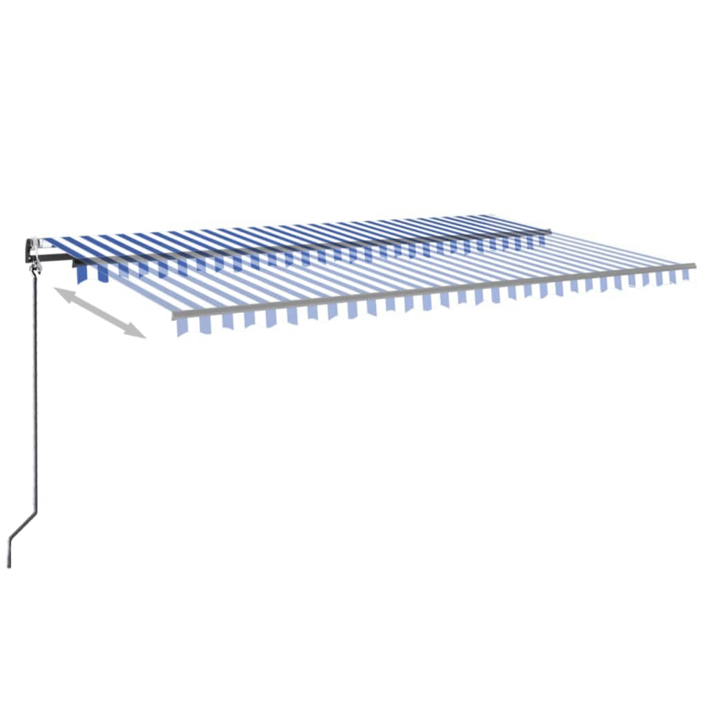 Toldo Automático Retráctil Azul Y Blanco 500x350 Cm_2