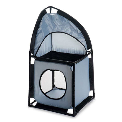 Torre Esquinera Para Gatos 69x35.5x35.5cm Metal Y Poliéster Gris