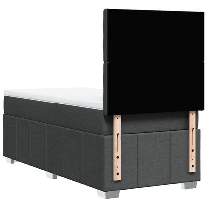 Cama Box Spring Con Colchón Tela Gris Oscuro 100x200 Cm / Vetonek_5