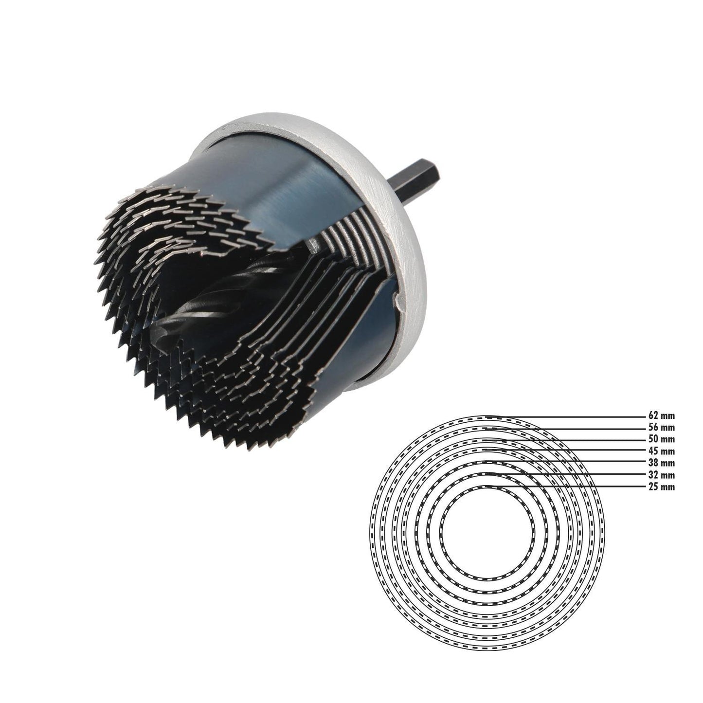 Juego Sierras Campana 25 Mm. 25/63 7 Piezas