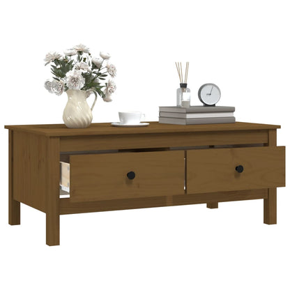 Mesa De Centro Madera Maciza De Pino Marrón Miel 100x50x40 Cm_3