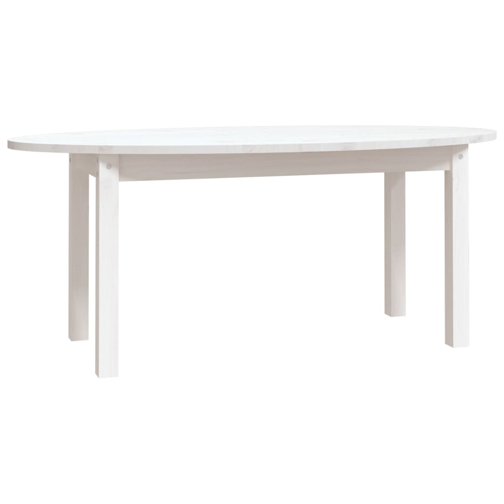 Mesa De Centro De Madera Maciza De Pino Blanco 110x55x45 Cm_0