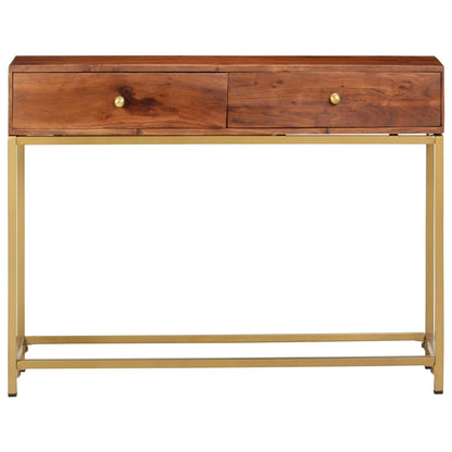 Mesa Consola De Madera Maciza De Acacia 100x35x76 Cm_1