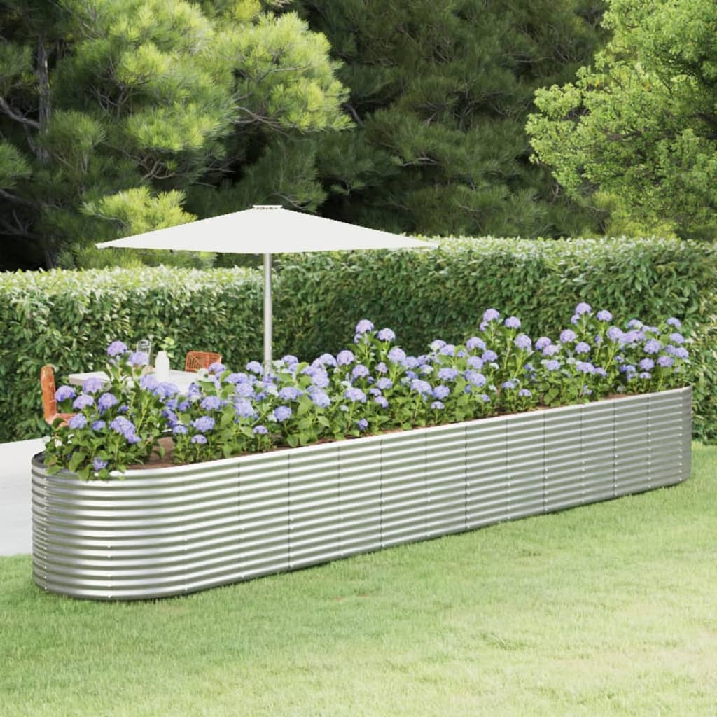 Jardinera De Acero Recubrimiento En Polvo Gris 554x100x68 Cm_1