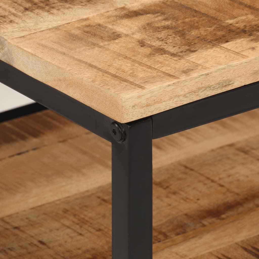 Mesa De Centro De Madera Maciza De Mango Rugosa 45x45x35 Cm_2