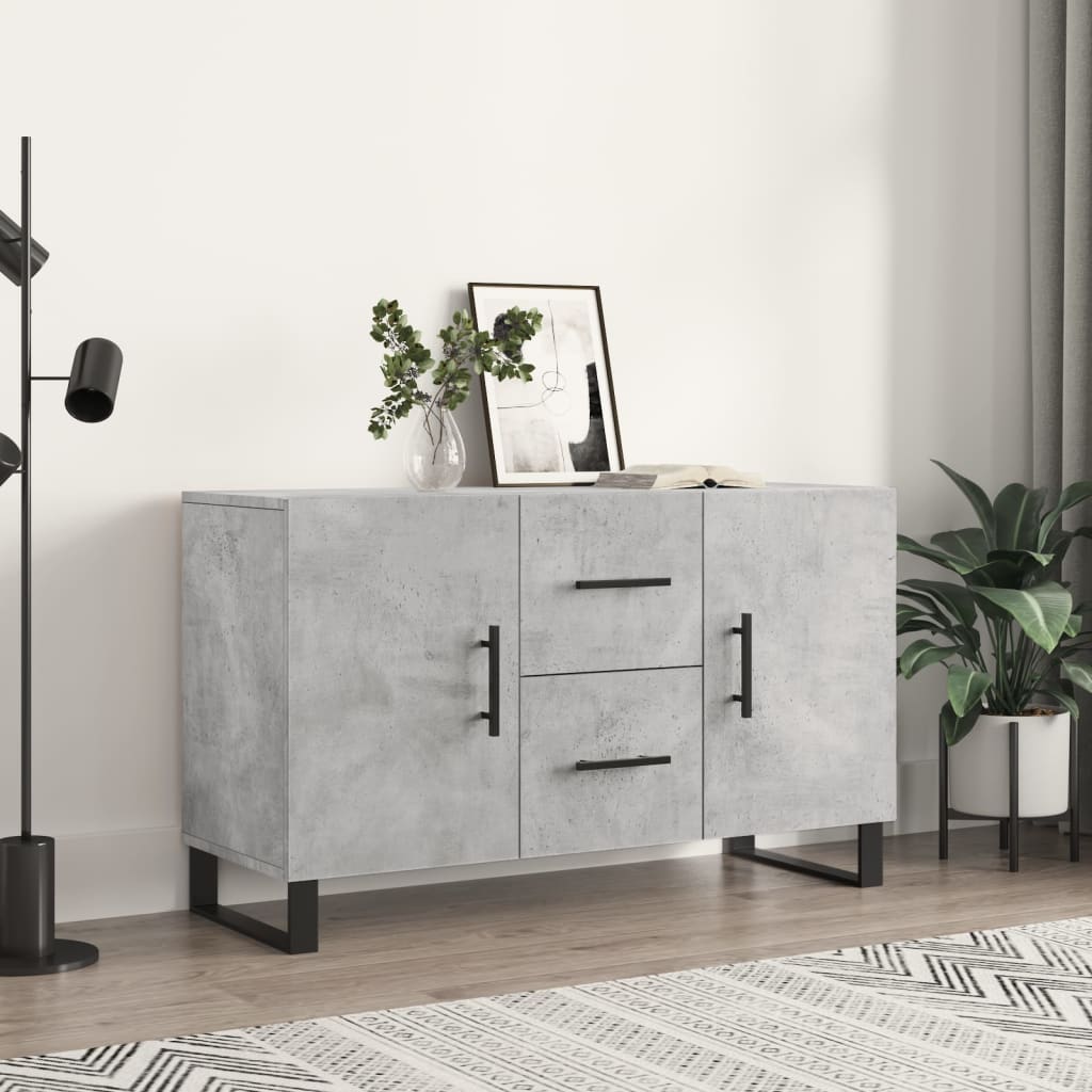 Aparador De Madera De Ingeniería Gris Hormigón 100x36x60 Cm_0