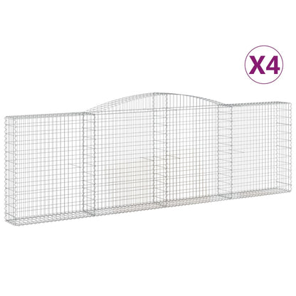 Cestas De Gaviones 4 Uds Forma De Arco Hierro 400x30x120/140 Cm_0