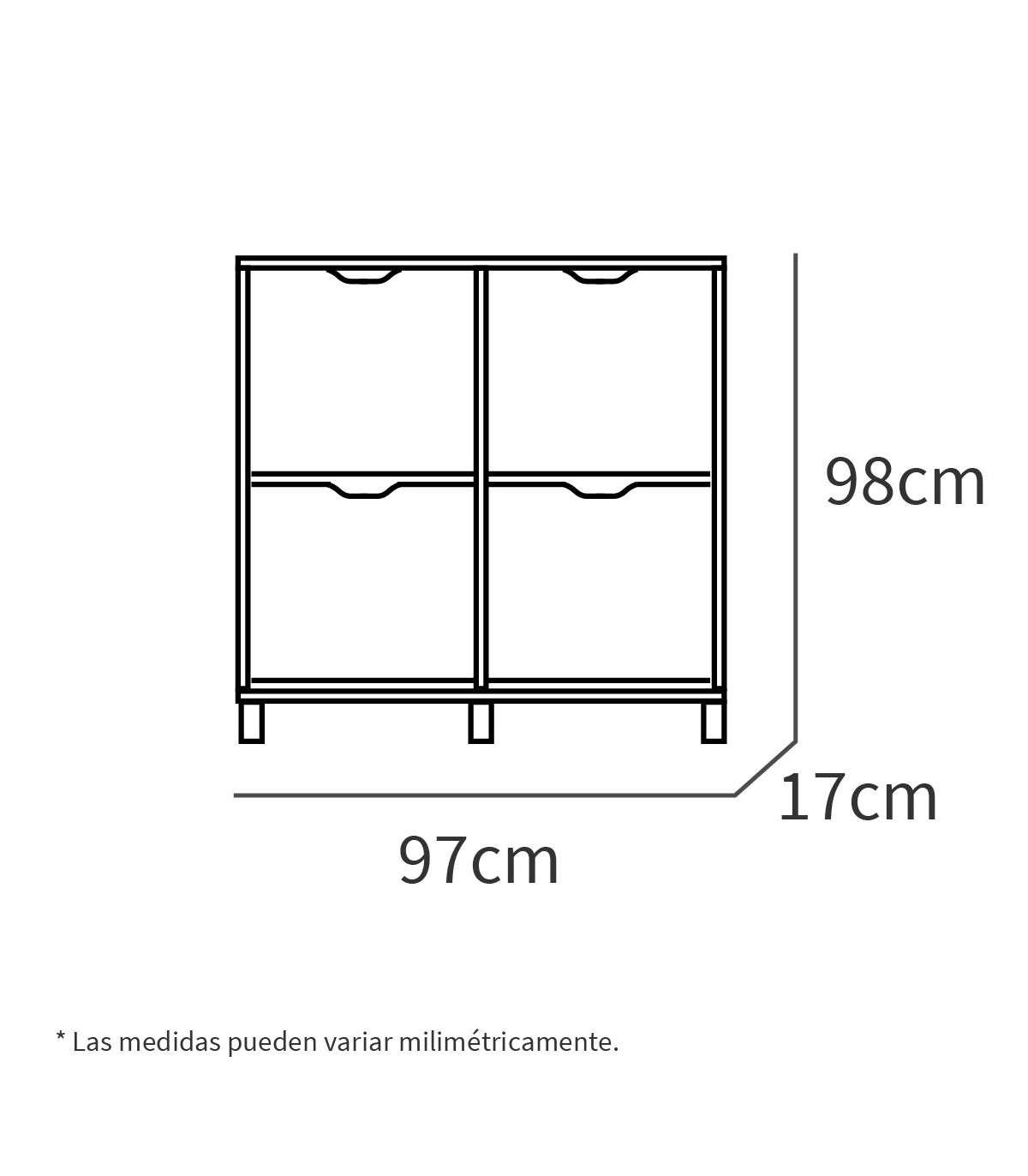 Zapatero 4 Trampones Kay En Blanco Brillo Y Roble Aurora. 97 Cm(ancho) 98 Cm(altura) 17 Cm_3