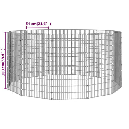 Vidaxl Cercado Para Animales De Corral (12 Paneles, 54 X 100 Cm, Hierro Galvanizado)_2