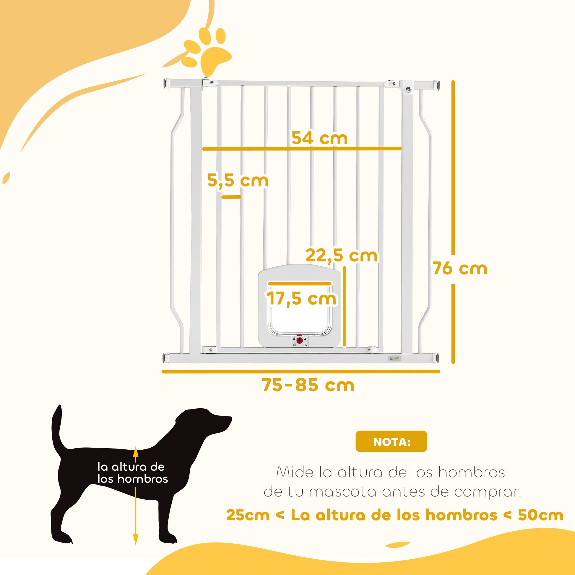 Pawhut Barrera De Seguridad Para Perros Extensible 75-85 Cm_2