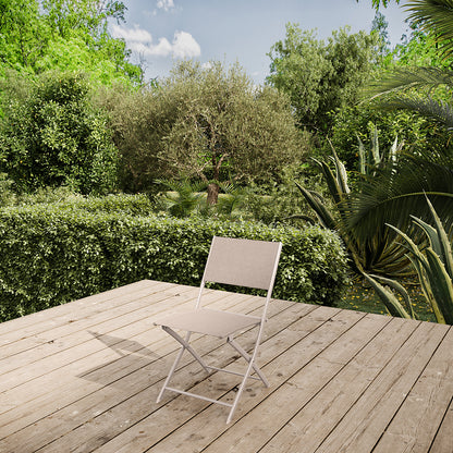 Lote De 4 Sillas De Jardín Plegables De Acero Y Texaline - Muebles De Jardín - 45x54xh83cm_3