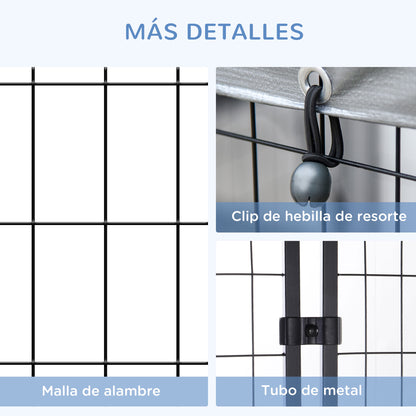 Pawhut Perrera De Exterior Con Techo 120x120x138 Cm Con Malla De Metal Y Puerta_5