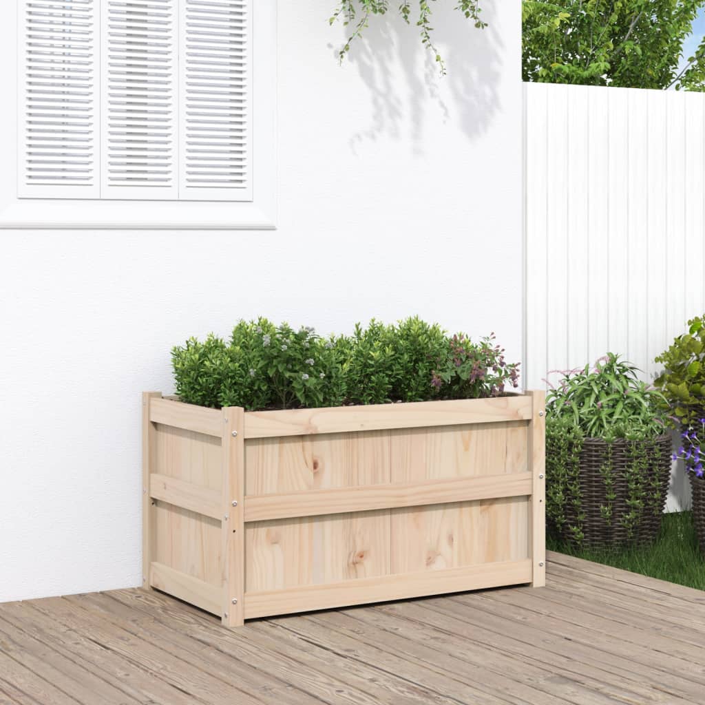 Jardinera De Madera Maciza De Pino 90x50x50 Cm_1