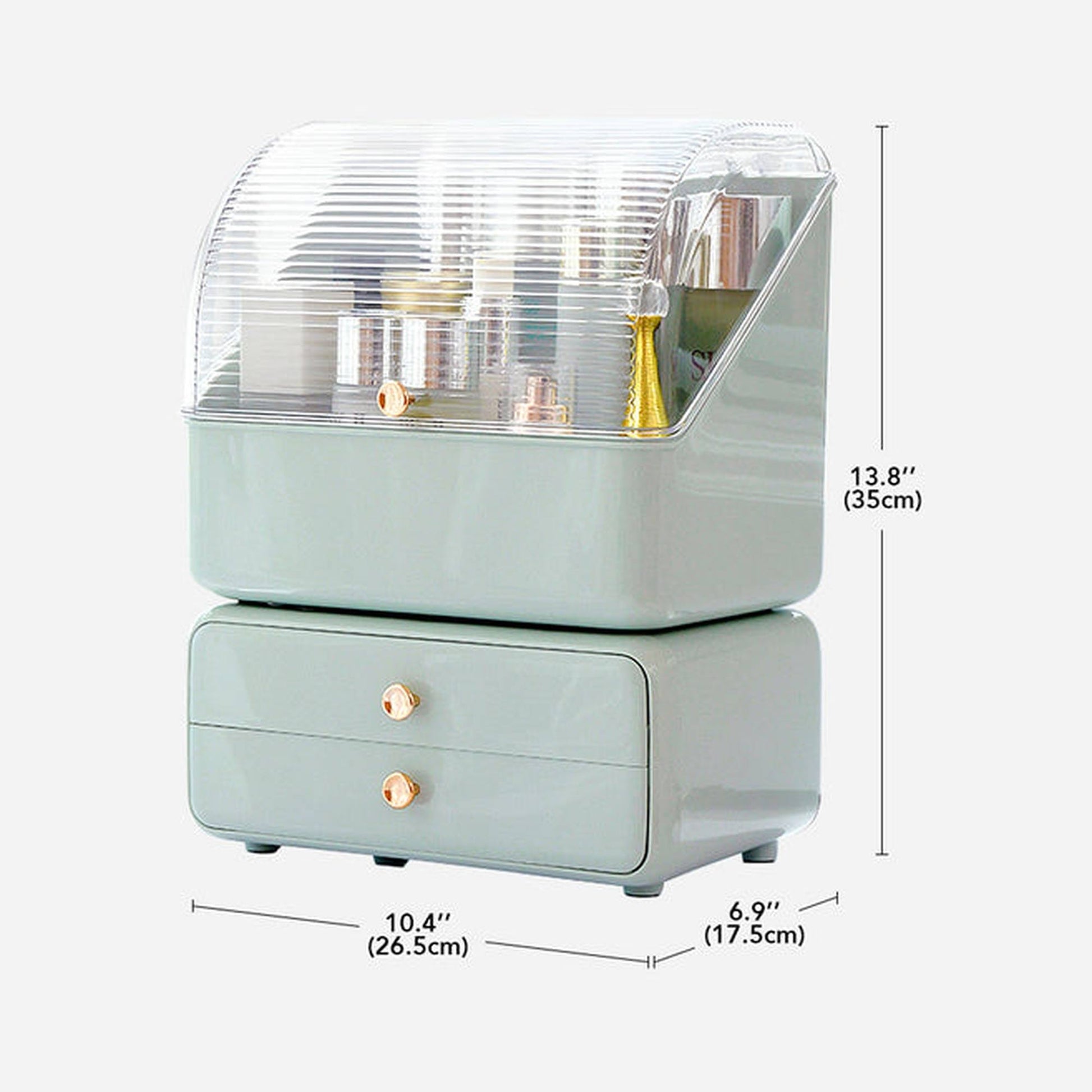 Joybos - Caja Para Organización Y Almacenaje De Cosmeticos 2en1 Verde