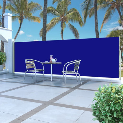 Vidaxl Toldo Lateral Retráctil Para Patio Azul 160x500 Cm_1