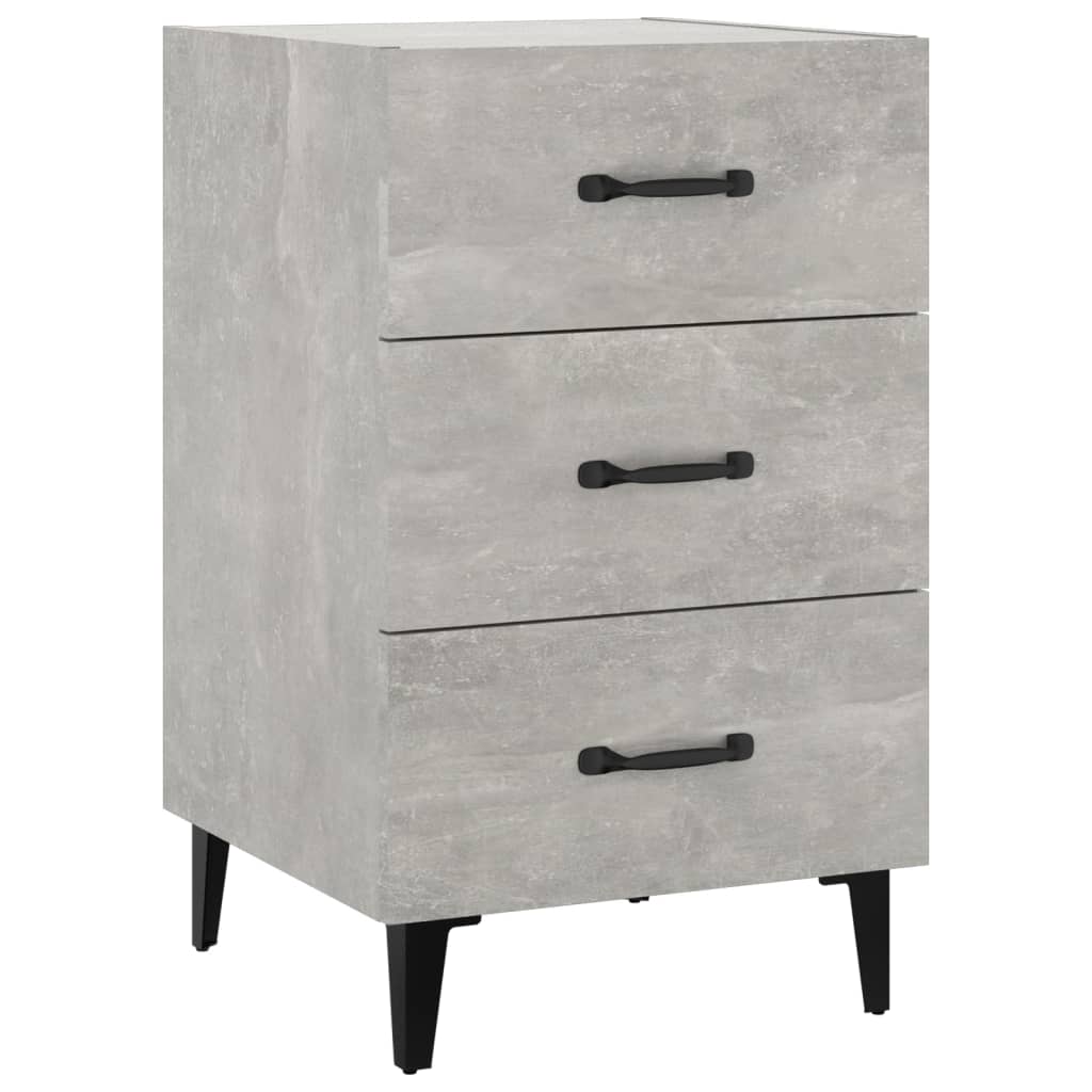 Mesita De Noche Madera De Ingeniería Gris Hormigón 40x40x66 Cm_0