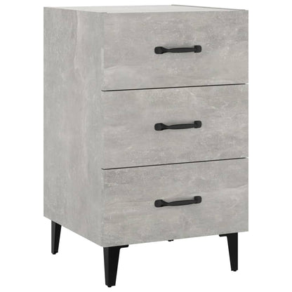 Mesita De Noche Madera De Ingeniería Gris Hormigón 40x40x66 Cm_0