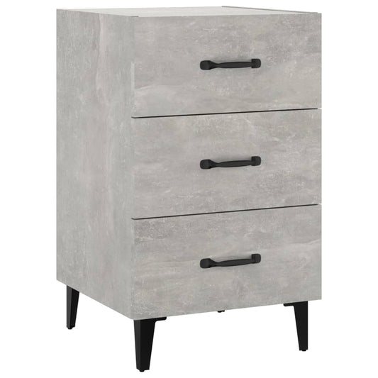 Mesita De Noche Madera De Ingeniería Gris Hormigón 40x40x66 Cm_0