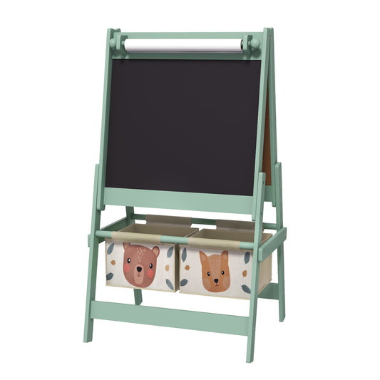 Aiyaplay Caballete Para Niños 3 En 1 Doble Cara Rollo Papel 54x46,5x93 Cm Verde_0