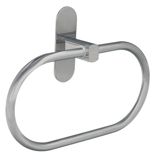 Toallero Forma Anilla Color Inox Con Efecto Espejo, Autoadhesivo Resistente, Porta Toallas, Toallero Adhesivo Pared / Mueble_0