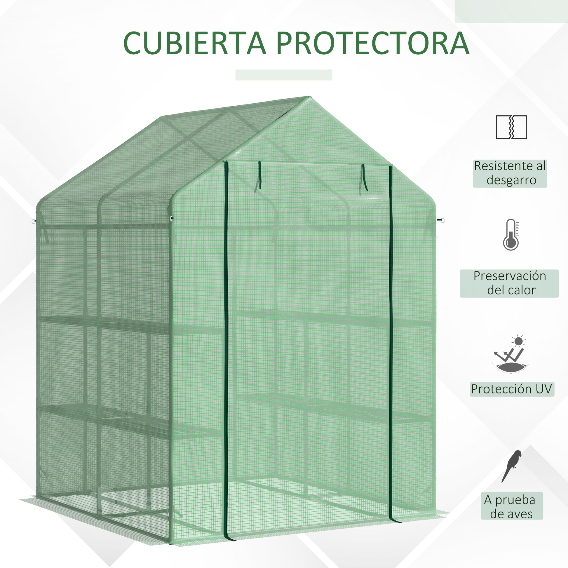 Outsunny Invernadero De Jardín Con 2 Niveles 4 Estantes Cultivos Plantas Macetas_3