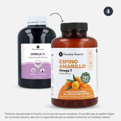 Pack 3x Omega 7 Espino Amarillo Planeta Huerto 180 Perlas