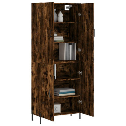 Aparador Alto Madera Contrachapada Roble Ahumado 69,5x34x180 Cm_2