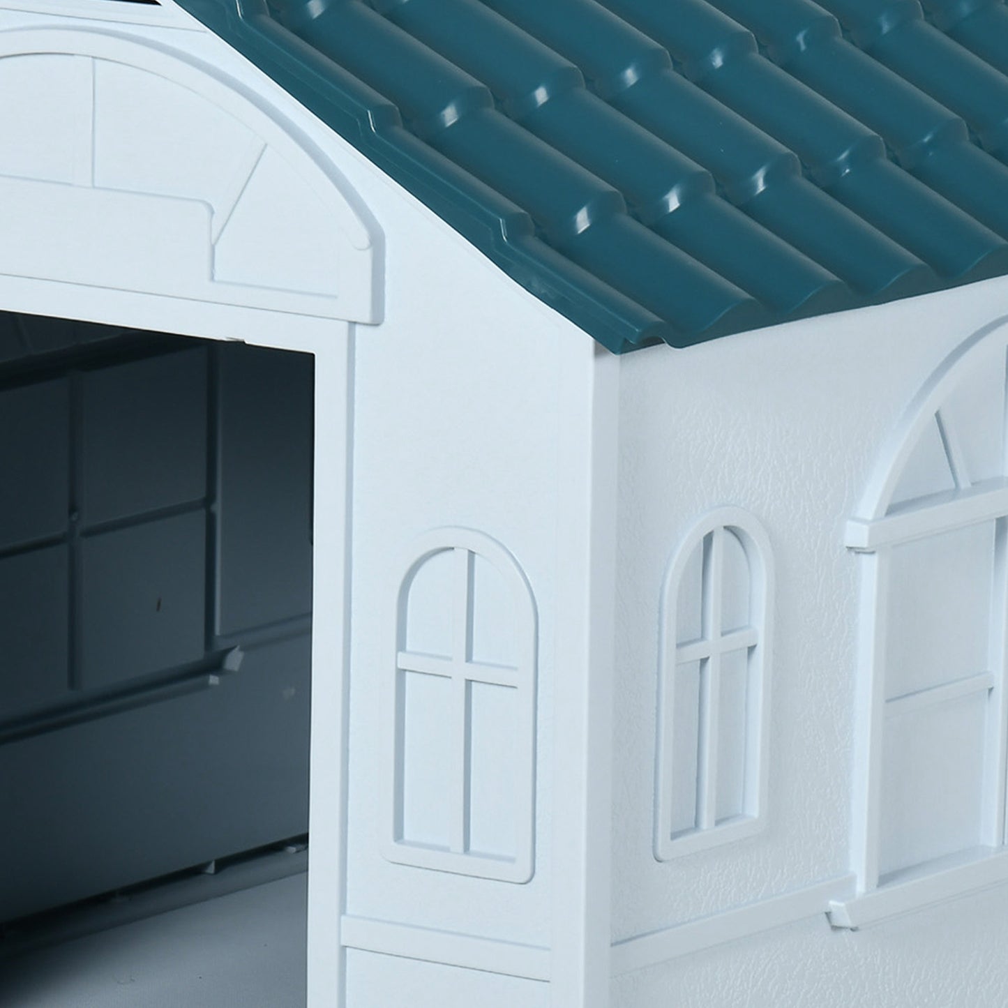 Pawhut Caseta Para Perros Para Exterior 65x75,7x63 Cm Azul Verdoso Y Blanco_3