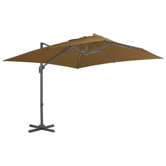 Vidaxl Sombrilla Jardín Voladiza Con Palo De Aluminio Taupe 300x300 Cm_0