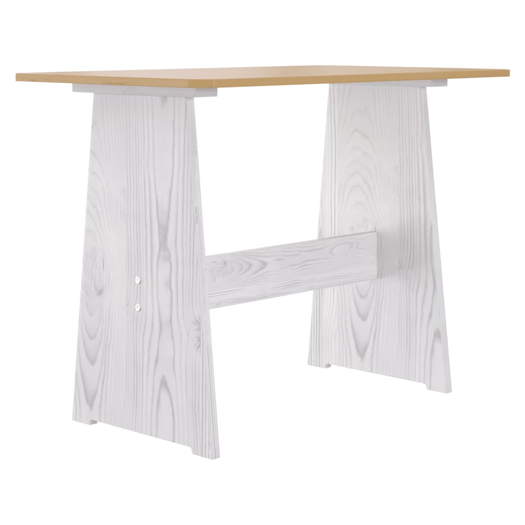 Mesa De Comedor Con Banco Reine Madera De Pino Marrón Blanco_3