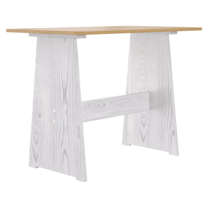 Mesa De Comedor Con Banco Reine Madera De Pino Marrón Blanco_3
