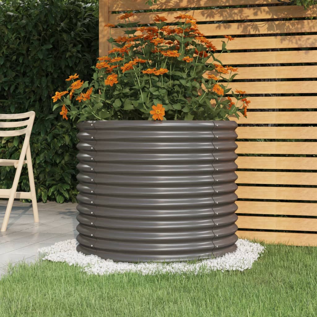 Jardinera De Acero Galvanizado Gris 80x80x68 Cm_1