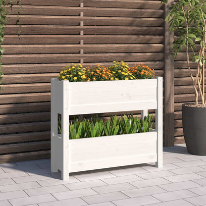Jardinera De Madera Maciza De Pino Blanco 77x25x66 Cm_1