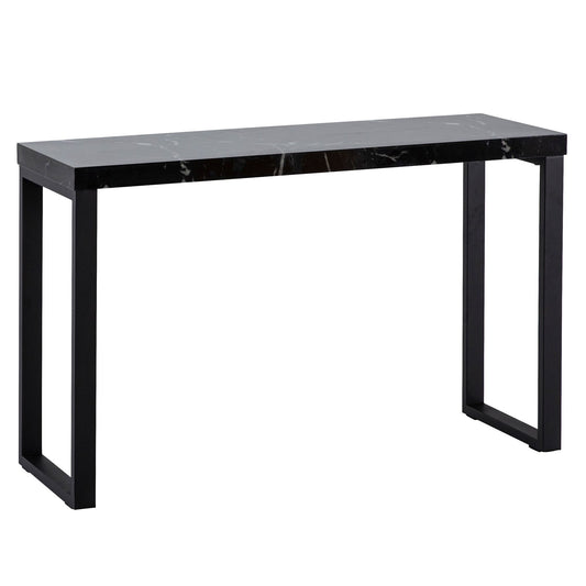 Mesa Consola Aspecto Mármol Negro Brillante 120x40x76 Cm_0