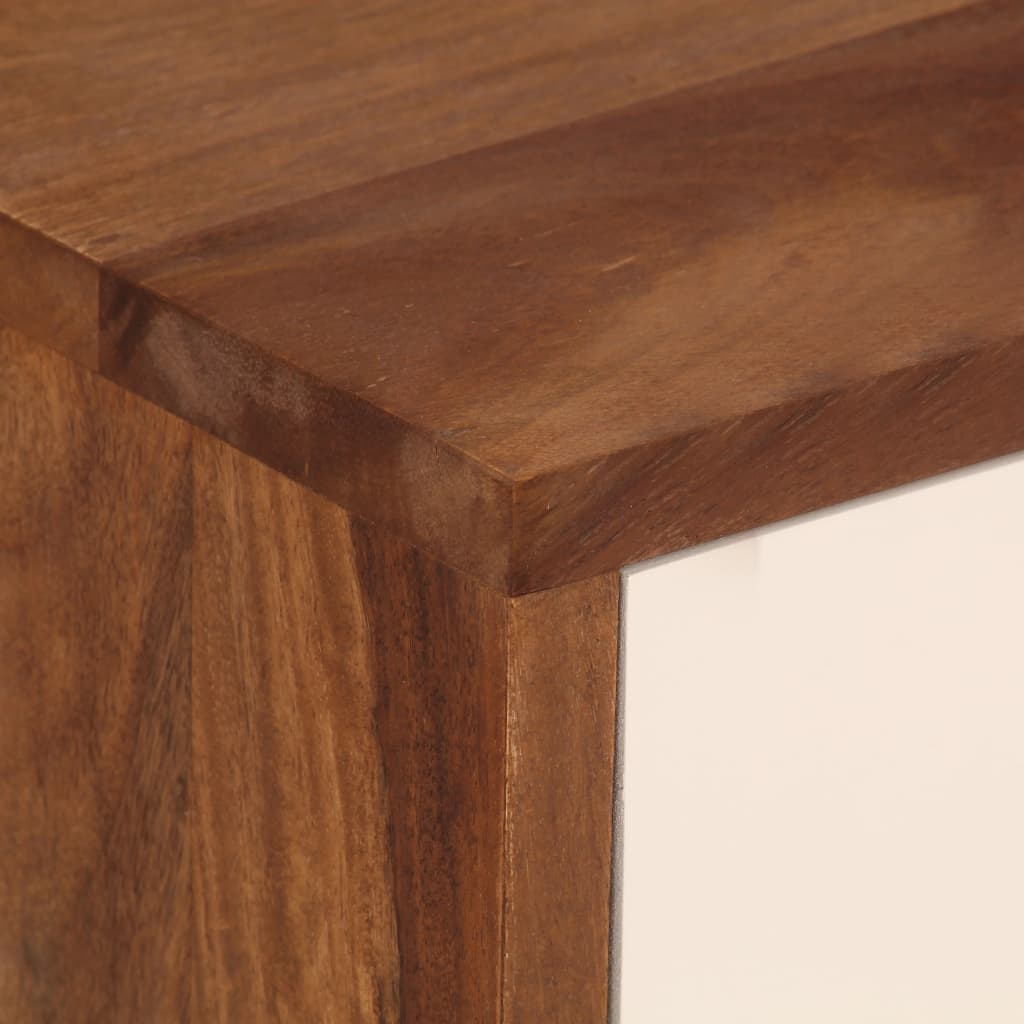 Mesita De Noche De Madera Maciza De Sheesham 45x30x45 Cm_3