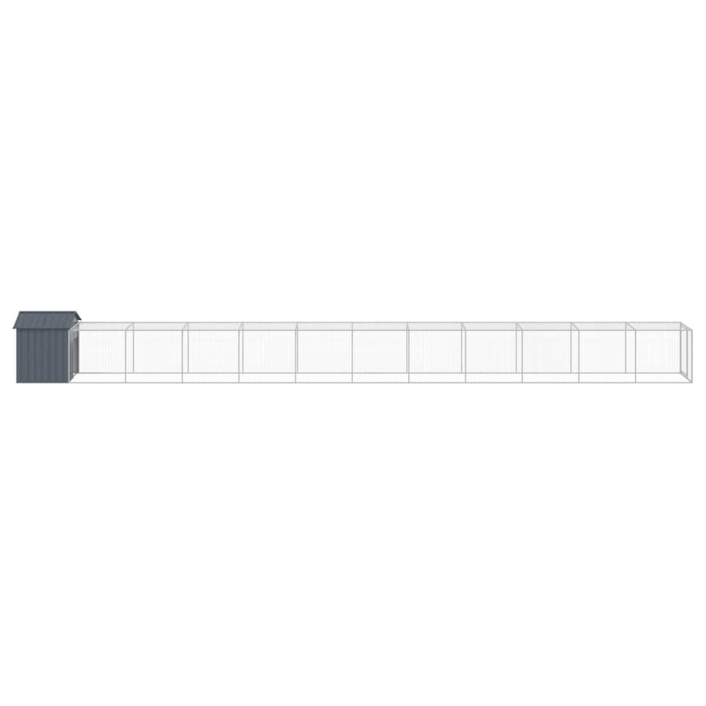 Vidaxl Jaula Gallinas Con Corral Acero Galvanizado Gris 117x1221x123cm_3