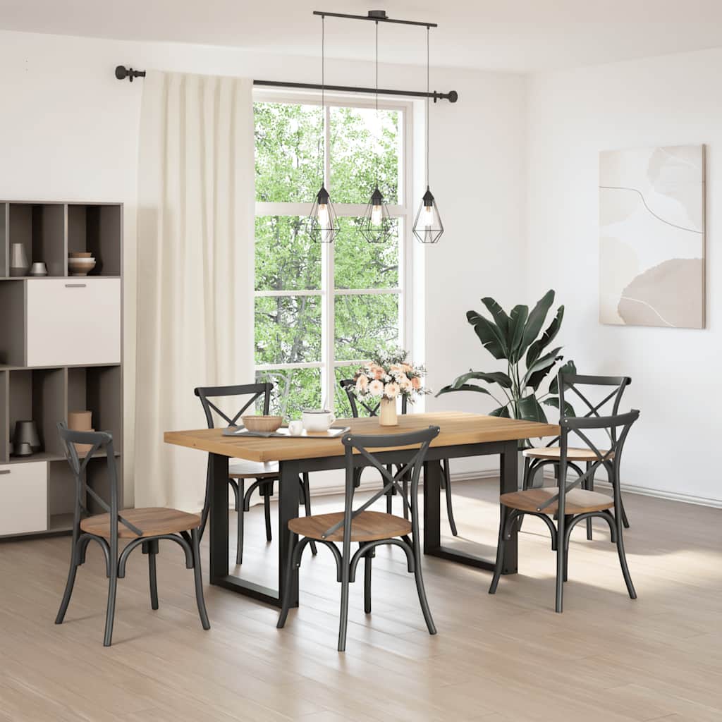 Mesa De Comedor noain Patas U Madera Maciza Pino 180x90x75 Cm_0
