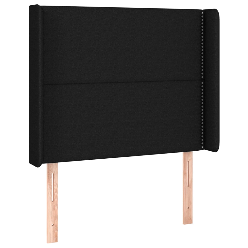 Cama Box Spring Colchón Y Luces Led Tela Negro 90x190 Cm / Vetonek_4