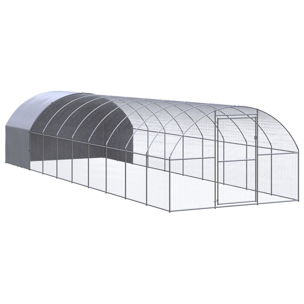 Vidaxl Gallinero De Exterior De Acero Galvanizado 3x10x2 M_0