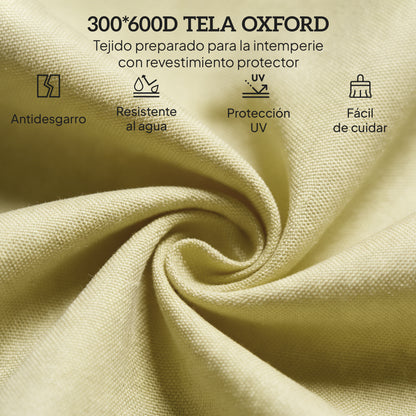 Outsunny Tumbona Plegable Reclinable Ajustable De 5 Posiciones 188x56x28cm Beige_4
