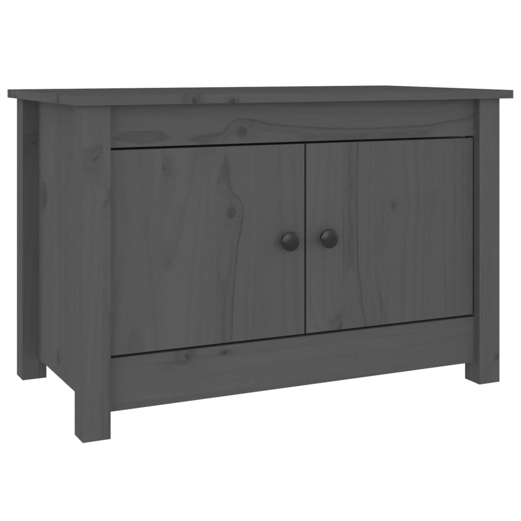 Armario Zapatero De Madera Maciza De Pino Gris 70x38x45,5 Cm / Vetonek_1