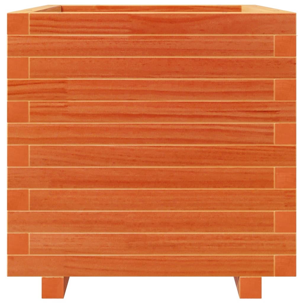 Jardinera Madera Maciza De Pino Marrón Cera 50x50x49,5 Cm_4